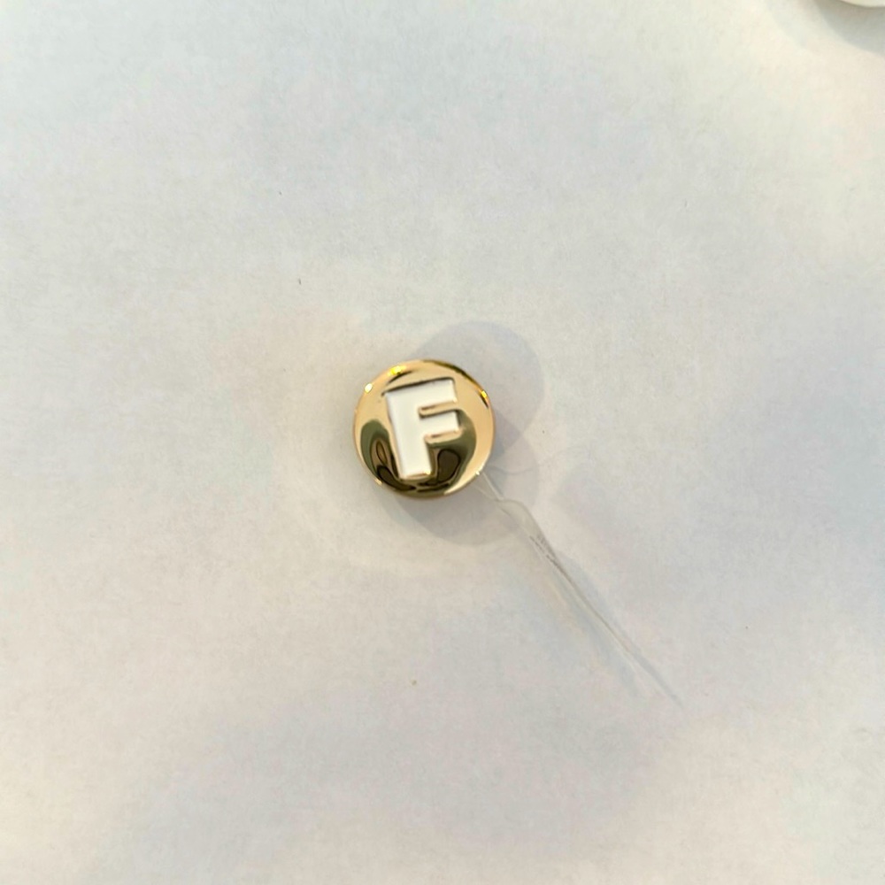 Gold Letter F CROC Accesory